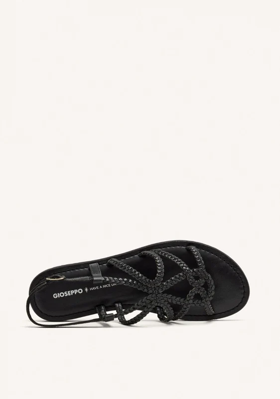 BRAIDED LEATHER FLAT SANDALS ORLAND 36