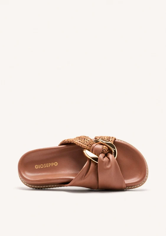 LEATHER RAFFIA SANDALS TISBURY 36