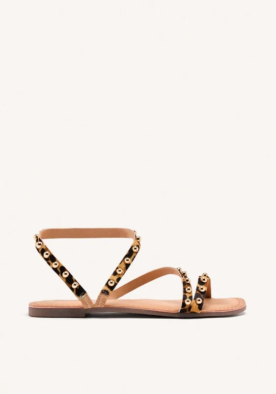 ANIMAL PRINT LEATHER SANDALS OGEMA 37