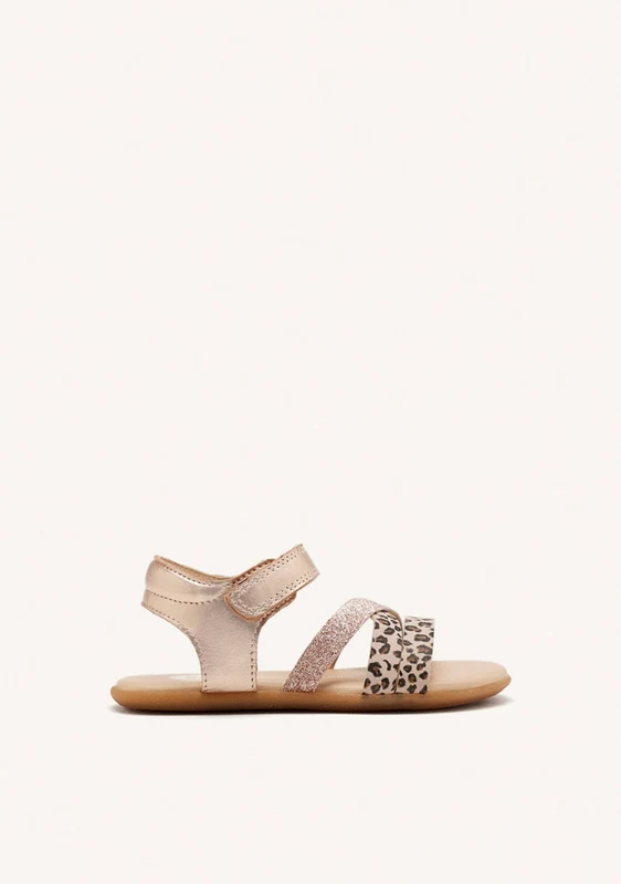 GIOSEPPO BAREFOOT - LEOPARD LEATHER DRAMMEN SANDALS 34