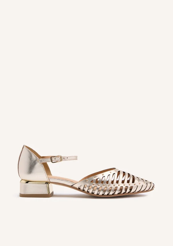 LEATHER HEEL STRAPPY BALLET FLATS FLETCHER 37
