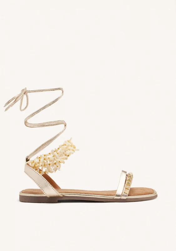 LEATHER SANDALS WITH STUDS AND BEADS PHOEBE 37