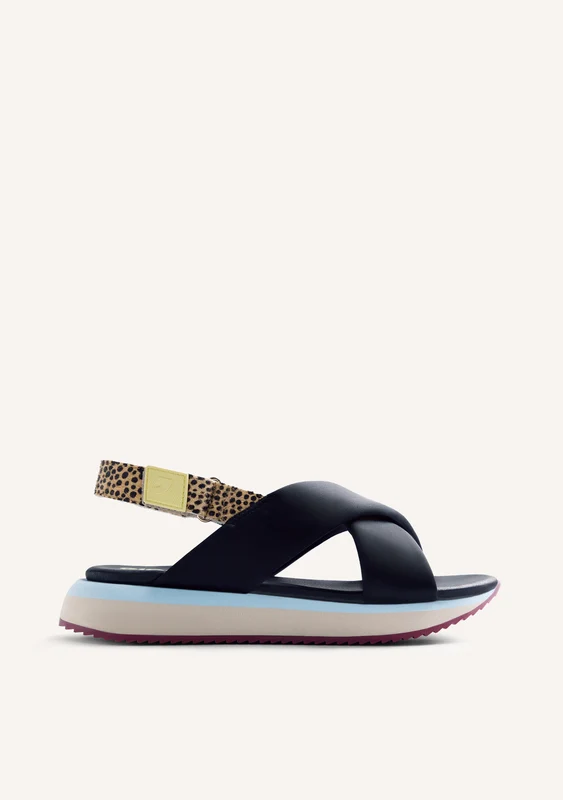 ANIMAL PRINT LEATHER SPORTY SANDALS TALISAY 38