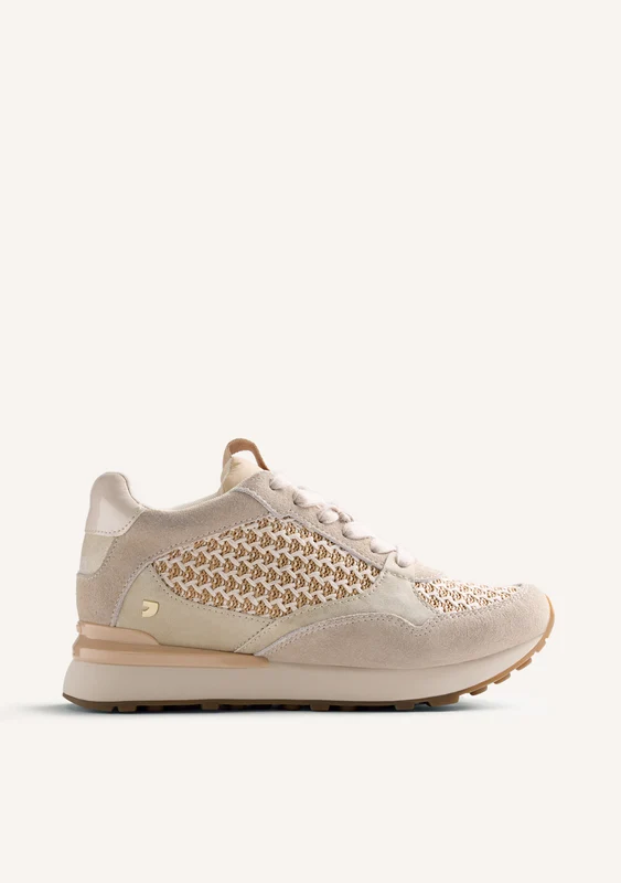 LEATHER AND RAFFIA WEDGE SNEAKERS RHAMU 41