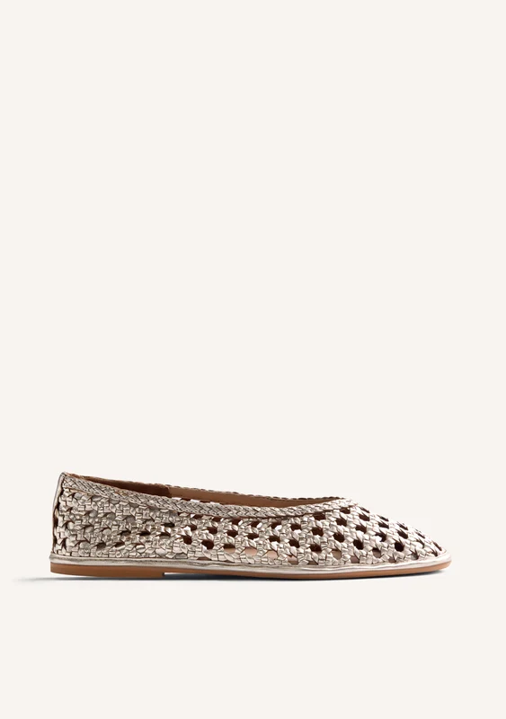 BRAIDED LEATHER BALLET FLATS EMBEYA 39
