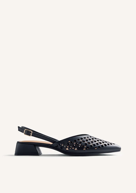 CUT-OUT AND STUDDED LEATHER HEELED SHOES LAGOS 40