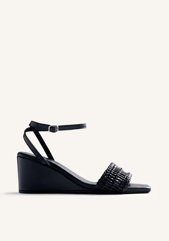 BRAIDED LEATHER WEDGE SANDALS MARERENI 38