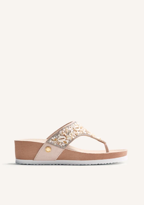 BEADED BIO WEDGE SANDALS LAURIUM 40