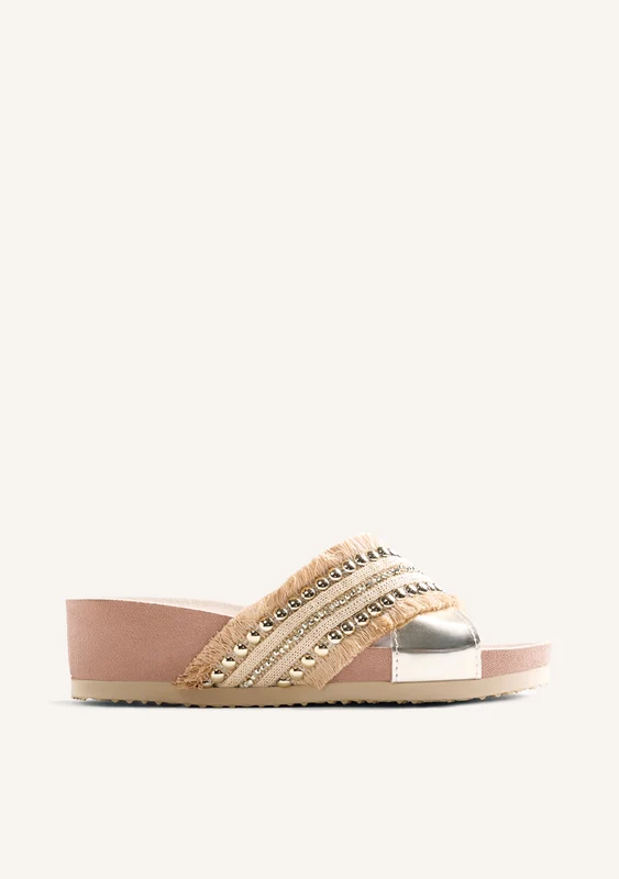 STUDS AND FRINGES BIO WEDGE SANDALS SUMBAWA 38