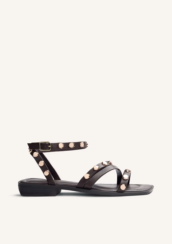 LEATHER STUDDED SANDALS MINDO 37
