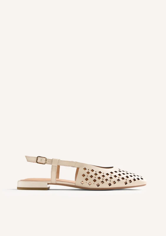 CUT-OUT LEATHER SLINGBACK BALLET FLATS KYAKA 39