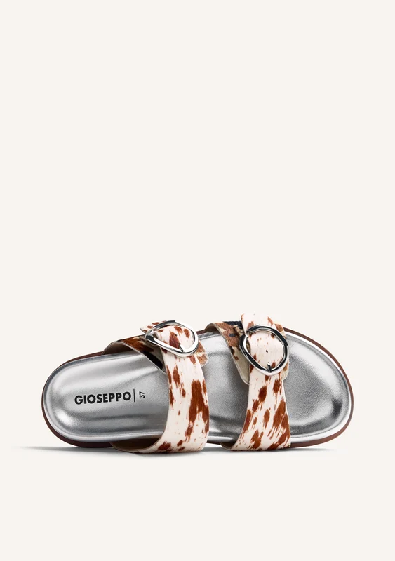ANIMAL PRINT LEATHER BIO SANDALS CARNEY 42
