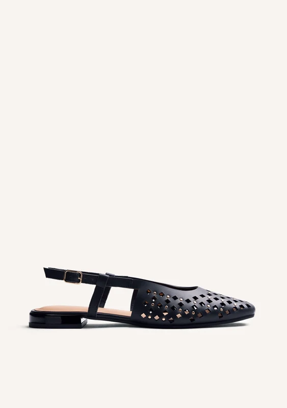 CUT-OUT LEATHER SLINGBACK BALLET FLATS KYAKA 42