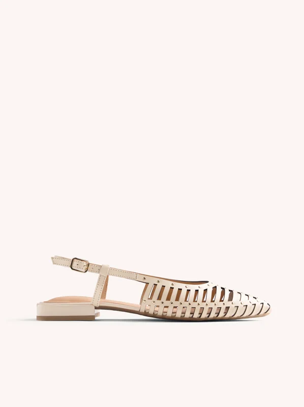 STUDDED LEATHER SLINGBACK BALLET FLATS JERICHO 40