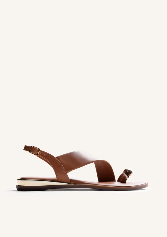 RING LEATHER SANDALS STONY 39