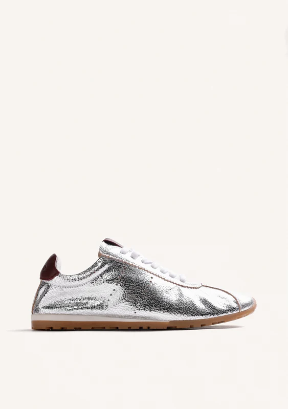 SILVER LEATHER SNEAKERS 39