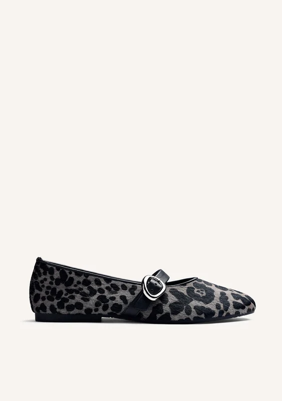 ANIMAL PRINT LEATHER BALLET FLATS 40