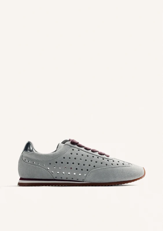 GREY SHINY LEATHER SNEAKERS 40