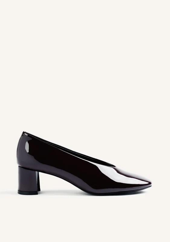 BURGUNDY PATENT EFFECT HEEL SHOES 40