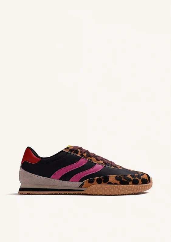 BLACK SUEDE LEATHER AND NYLON SNEAKERS 39