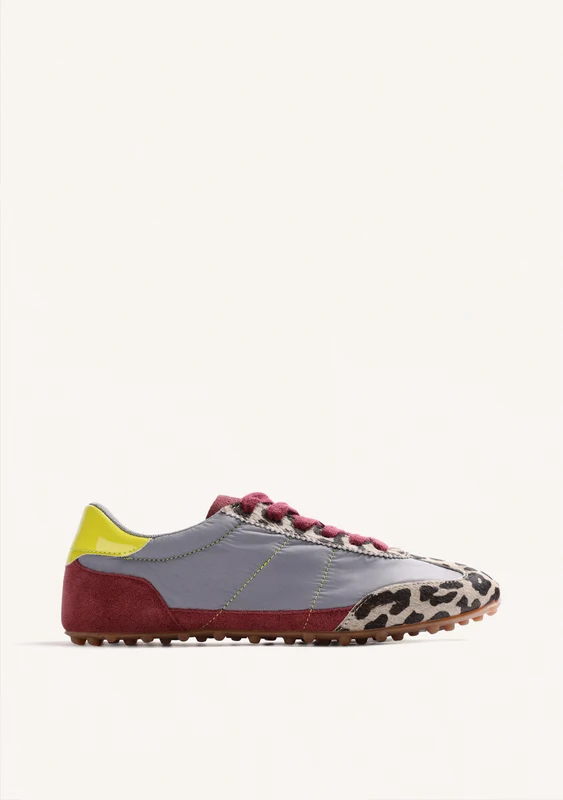 GREY SUEDE LEATHER AND NYLON SNEAKERS 39