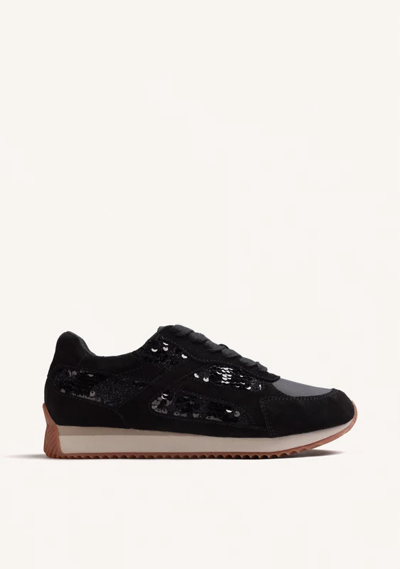 BLACK SHINY LEATHER SNEAKERS 37