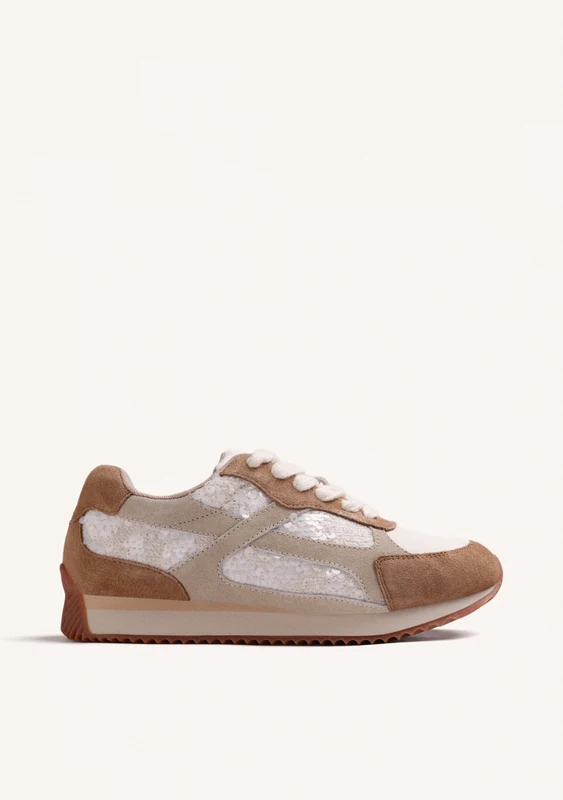 CREAM SHINY LEATHER SNEAKERS 36