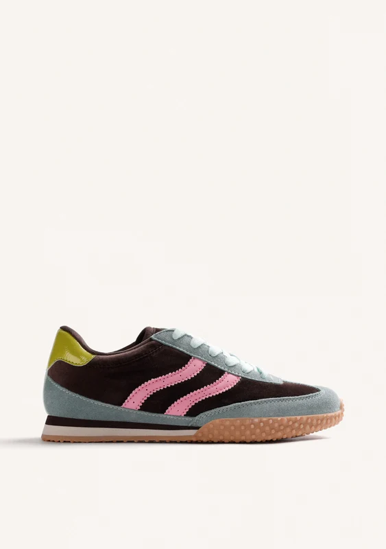 LEATHER AND VELVET SNEAKERS 41