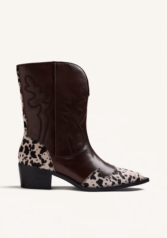 ANIMAL PRINT COWBOY BOOTS 41