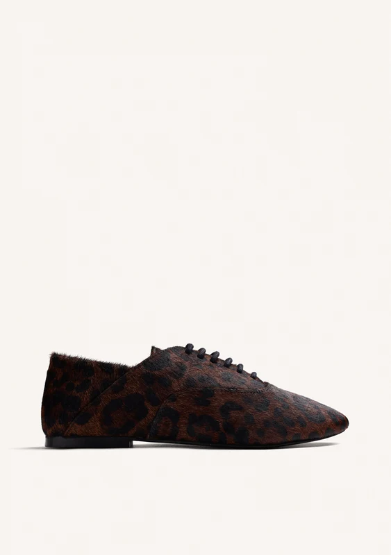 FLAT SHOES WITH ANIMAL PRINT LEATHER 40