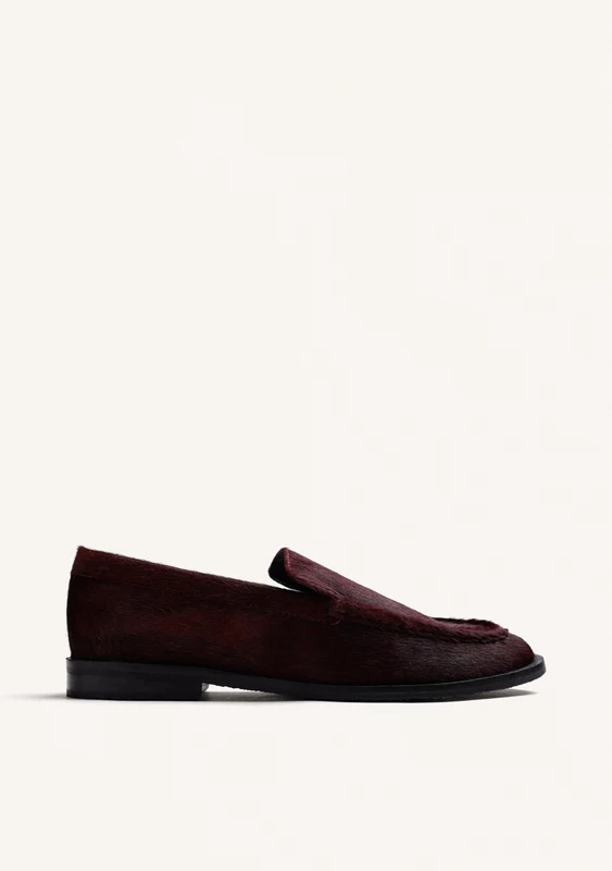BURGUNDY LEATHER LOAFERS 37