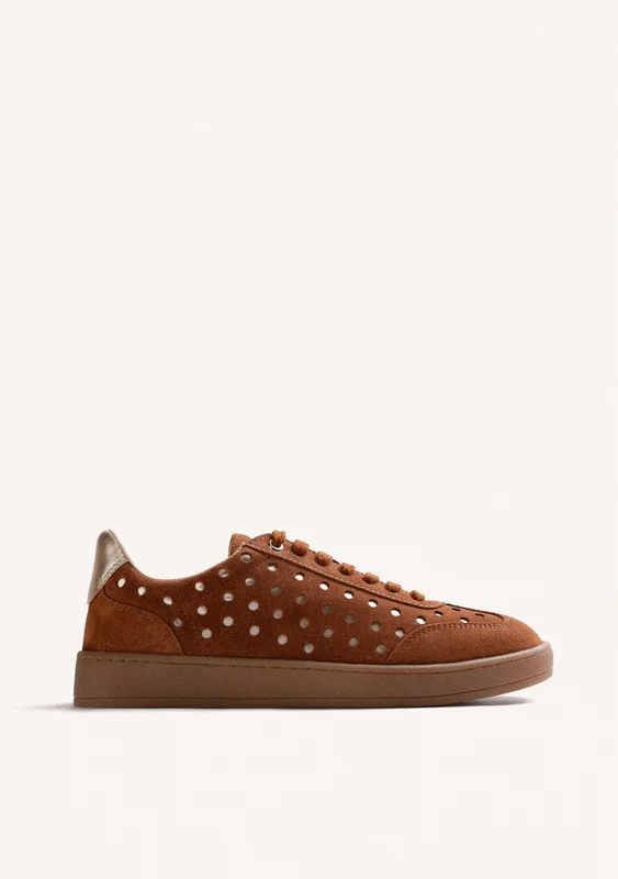 BROWN SHINY LEATHER SNEAKERS 36