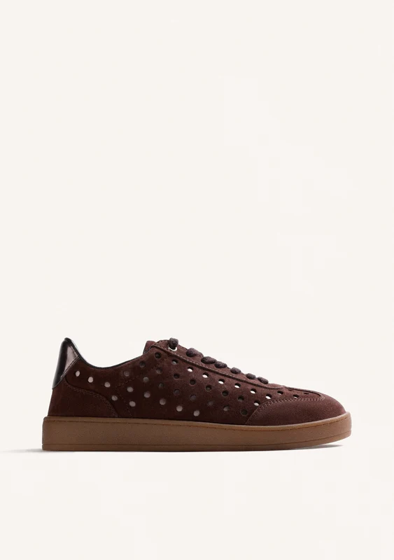 BROWN SHINY LEATHER SNEAKERS 39