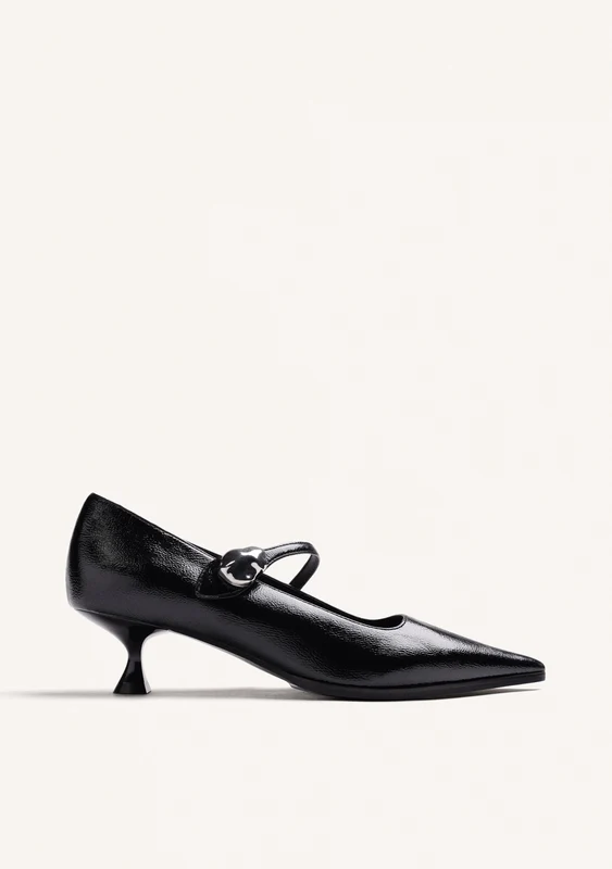 BLACK HEEL SHOES WITH JEWEL DETAIL 39