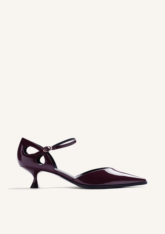 BURGUNDY HEEL PATENT EFFECT SHOES 41