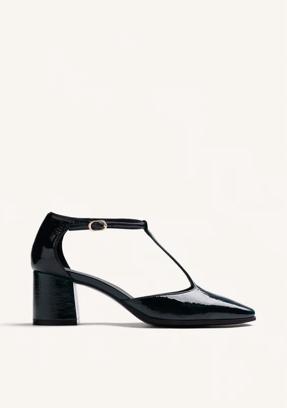 GREEN PATENT EFFECT HEEL SHOES 41