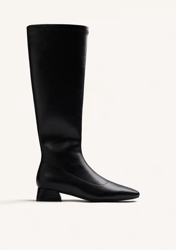 BLACK ELASTIC HIGH BOOTS 39