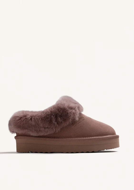 TAUPE LEATHER CLOGS 39