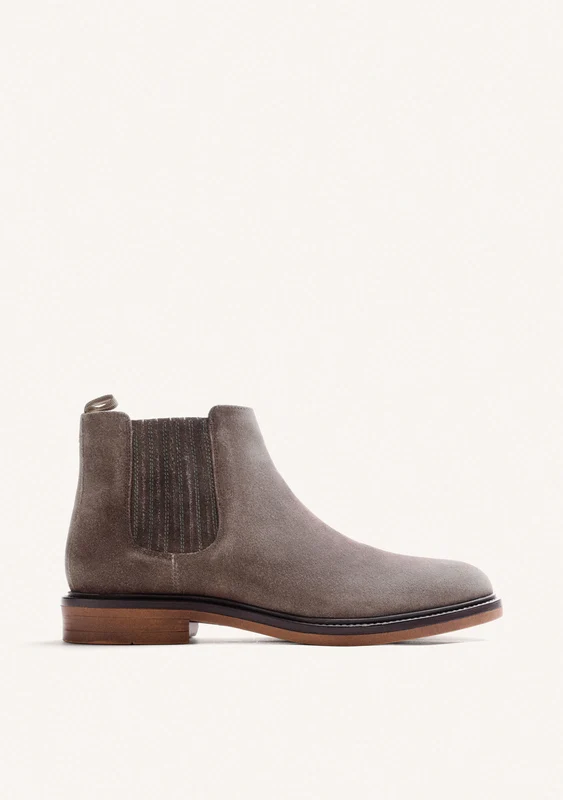 TAUPE CHELSEA LEATHER ANKLE BOOTS 41