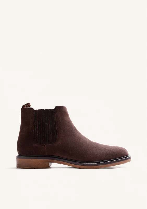 BROWN CHELSEA LEATHER ANKLE BOOTS 44