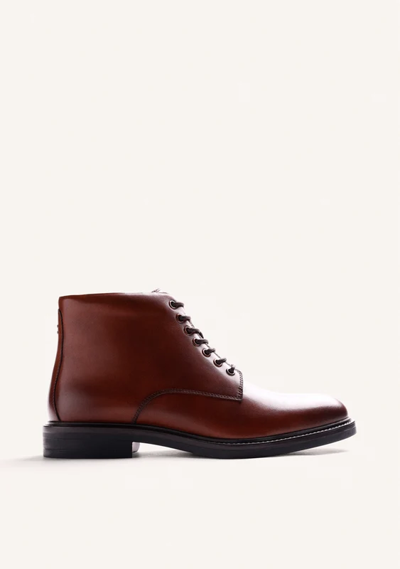 BROWN LEATHER ANKLE BOOTS 43
