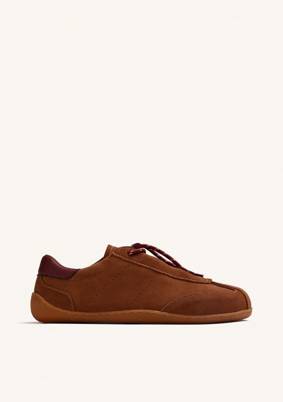 BROWN BAREFOOT SUEDE LEATHER SNEAKERS 41