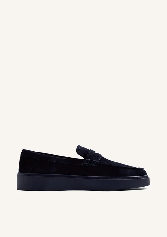 BLUE LEATHER WALLABEE LOAFERS 41
