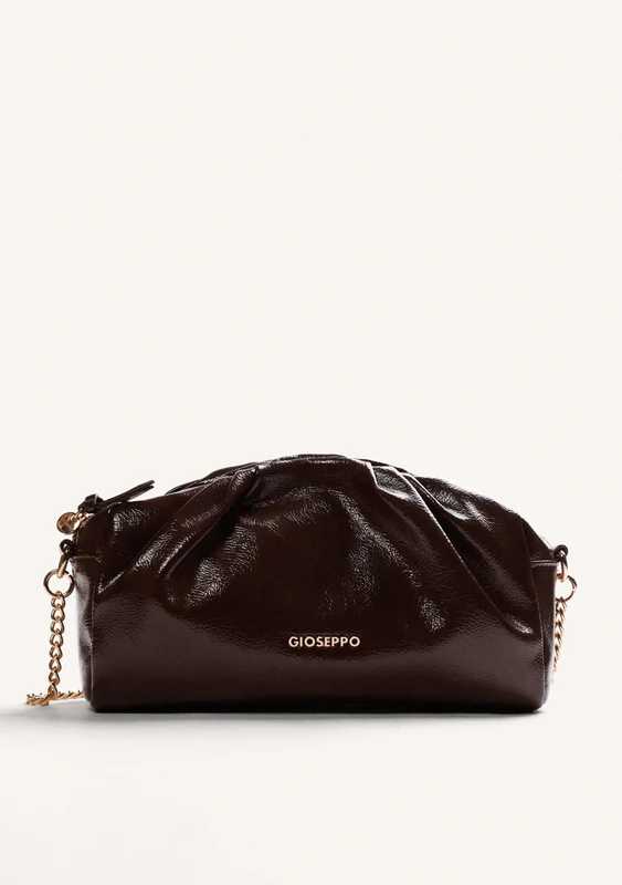 BROWN WRINKLED EFFECT CROSSBODY BAG UNICO