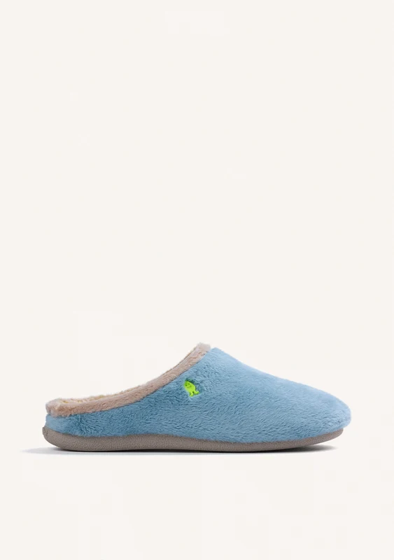 BLUE FUZZY HOUSE SLIPPERS 39