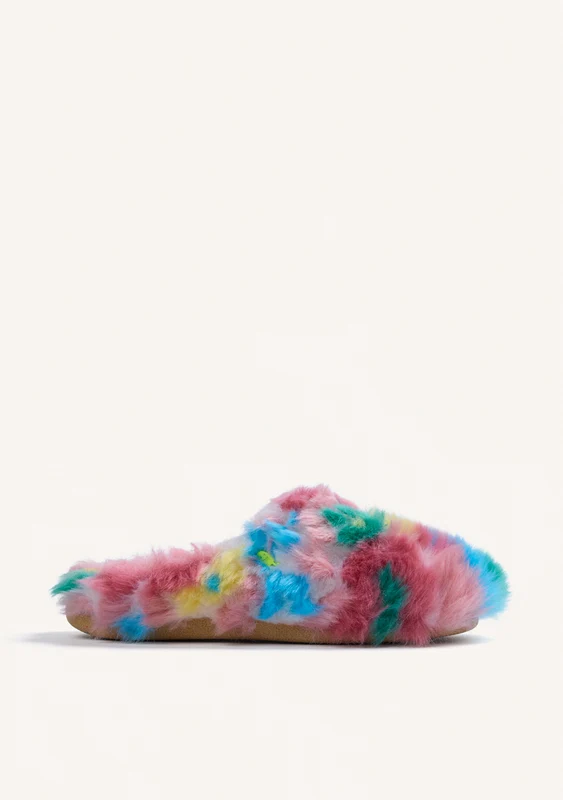 PINK FUR HOUSE SLIPPERS 38