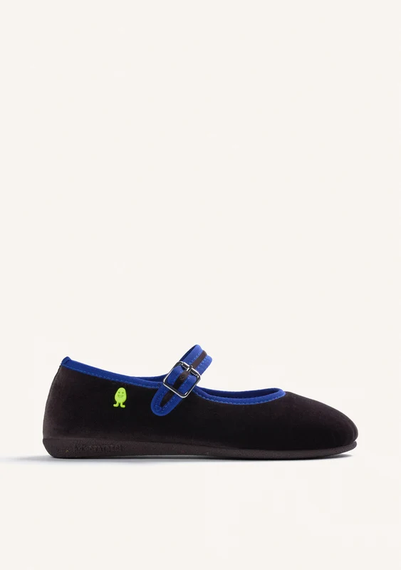 BROWN VELVET MARY-JANE STYLE HOUSE SLIPPERS 40