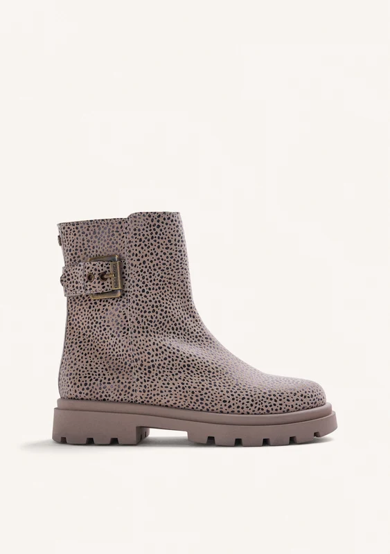 ANIMAL PRINT LEATHER BOOTS 35