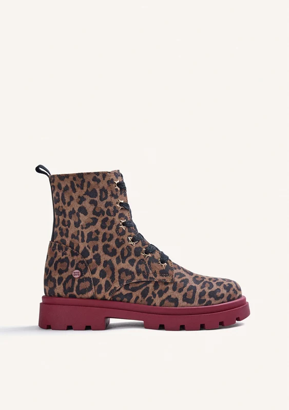 ANIMAL PRINT LEATHER BOOTS 38