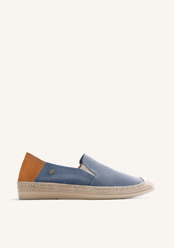 BLUE LEATHER ESPADRILLES 40